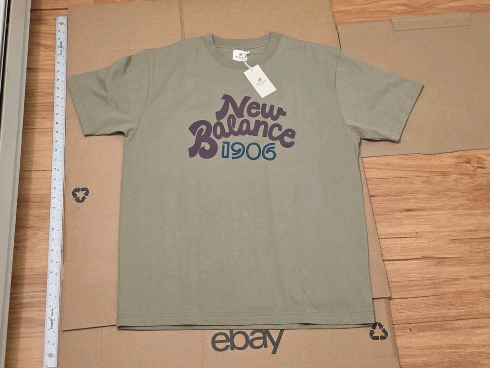 New Balance Made in USA 1906 Graphic T-Shirt Green/Olive Mens Sz L MiUSA MT43544