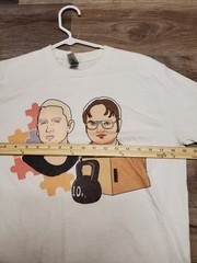 Gildan Ultra Cotton Funny T Shirt Men’s Medium Dwight Eminem Puzzle Kettlebell