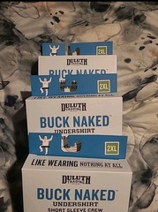 DuluthTrading Co Men’sWhite Buck Naked 3 Short Sleeve Crew 2xl Wicking Shirt