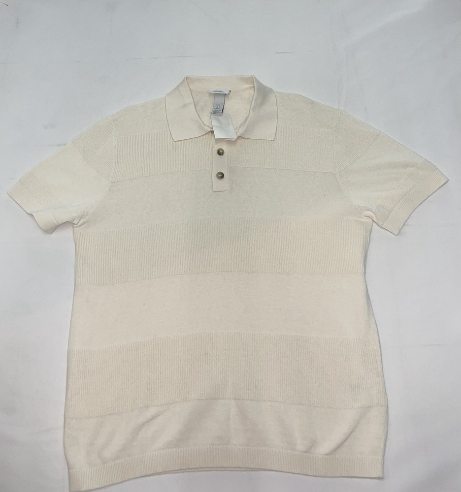 H&M Regular Fit Ribbed Polo Shirt Size Medium