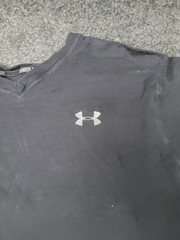 Under Armour Shirt Mens Large Black HeatGear Logo Crew Neck Moisture Wicking