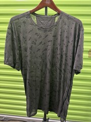John Varvatos Men’s XL Gray Graphic Print Logo Crew Neck Short Sleeve Knit Tee