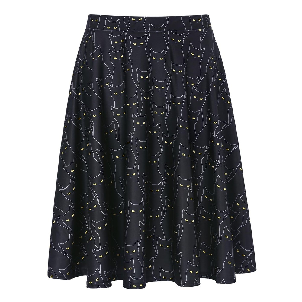 Skirts for Women – Midi Skirt Skater Skirt Knee Length High Waist Fun Prints …