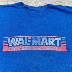 Vintage Walmart Shirt Men XL Blue 90s Single Stitch USA Grunge Thrashed Faded *