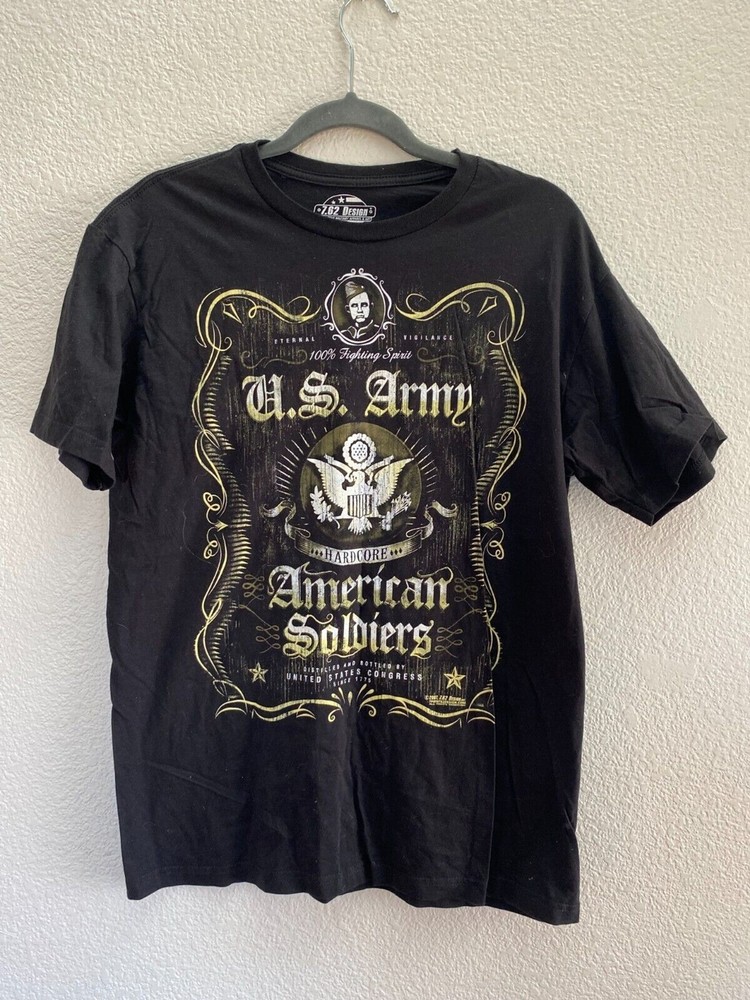 U.S. Army 7.62 Design American Soldiers Military USA Black T-Shirt Men’s Medium