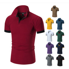 Fashion Men’s Slim Fit Shirts Short Sleeve Casual Gol T-Shirt Mulscle Tops Tee
