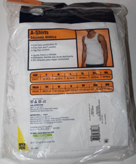 Fruit of the Loom Men’s White 6-Pk A-Shirts Ribbed Tank Top S-M