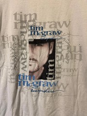 Vintage Tim McGraw Everywhere Double Sided Graphic White T Shirt size XL