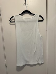 Manfinity Men’s Small White Waffle Knit Square Neck Tank Top Casual Minimalist