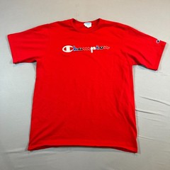 Champion Life Short Sleeve T Shirt Men XL Red Scarlet Cotton Straight Hem Casual