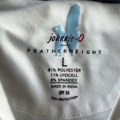Johnnie-O Featherweight T-Shirt Men’s Large White Short Sleeve Performance