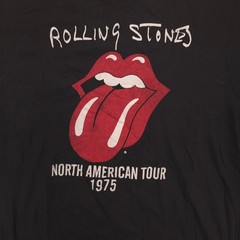 The Rolling Stones North American Tour 1975 Band Shirt Mens Size M Black 16007