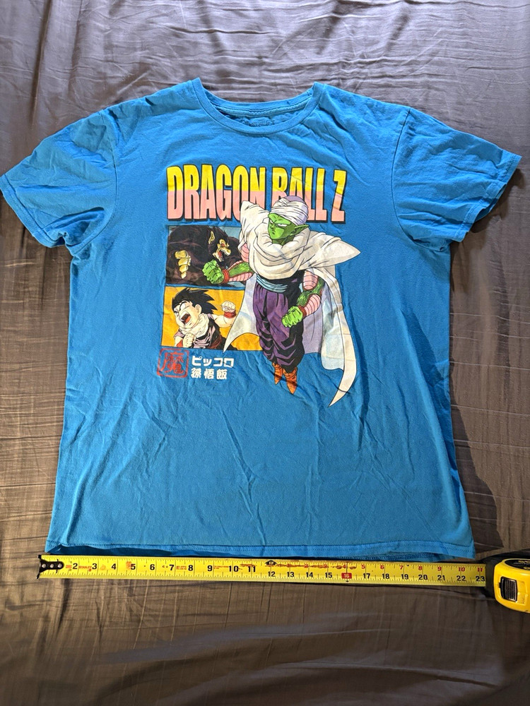 Dragon Ball Z Piccolo Men’s L Blue Graphic Tee Short Sleeve Crew Neck Cotton