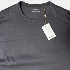 Quince Pima Cotton Luxe Touch Tee Mens Size L Dark Coal Crew Neck NWT