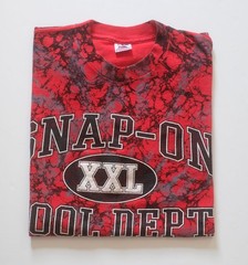 FRUIT OF THE LOOM VTG SNAP ON TOOL RACING USA AOP ALL OVER PRINT T SHIRT SZ L