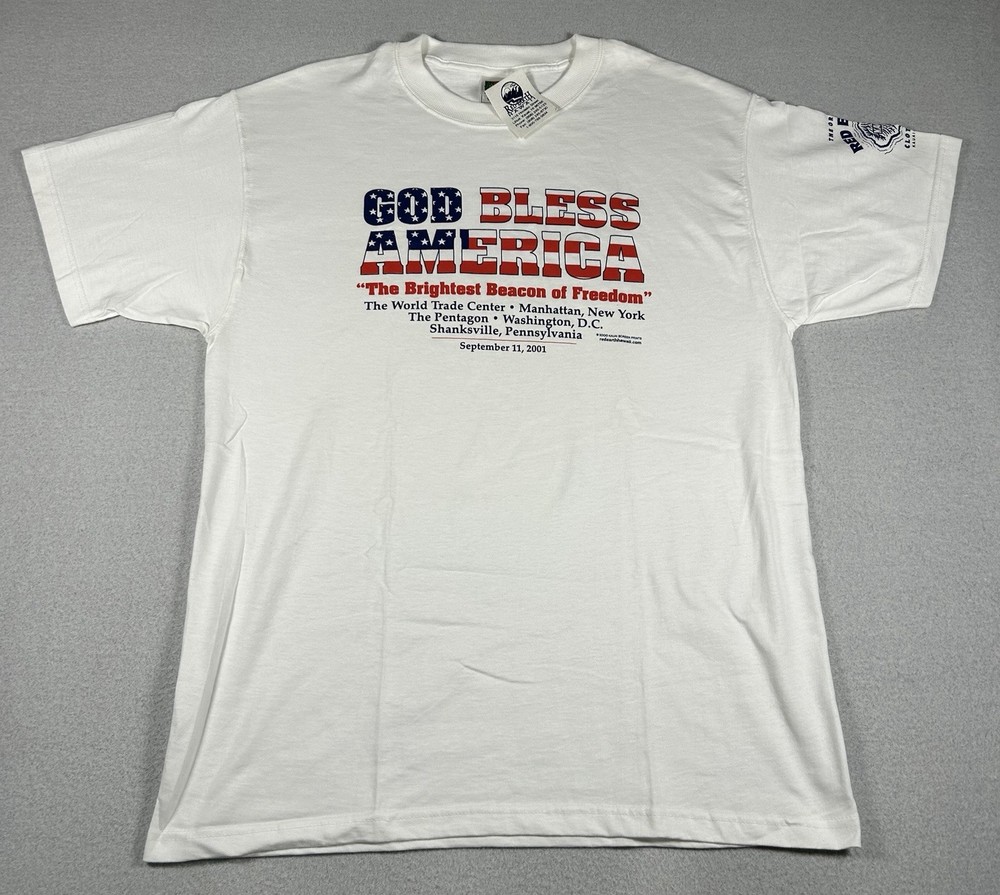 Red Earth Kauai September 11th Tee Shirt “God Bless America” Mens Size LARGE NWT