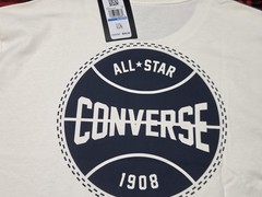 Converse All Star Graphic Star Logo Cream XL Short Sleeve T-Shirt NWT