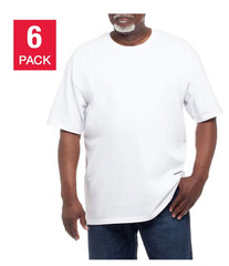 Kirkland Signature Men’s Heavyweight Crew Neck Tee, 6-pack Cotton White Black*