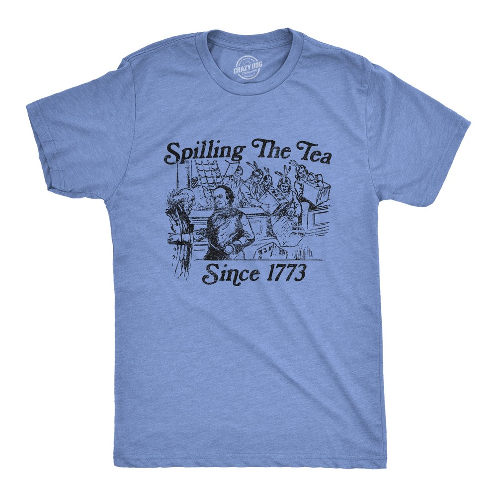 Mens Spilling The Tea Since 1773 T Shirt Funny US History Boston Tee Party