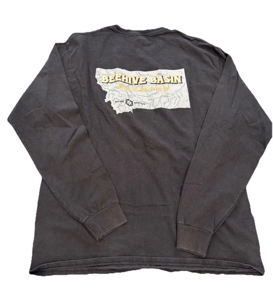 Beehive Basin Brewery Big Sky Montana Blk Unisex Long Sleeve T-Shirt Size Large