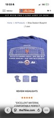 New York Mets Shea Stadium The 7 Line Blueprint T Shirt Sz L Baseball MLB