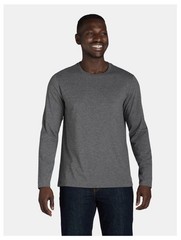 ATHLETIC WORKS Men’s 2XL Long Sleeve Tri-Blend Active Tee • Charcoal Heather