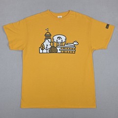 lowa Hawkeyes Landscape Shirt Men’s Large Yellow NCAA College Sports Logo City
