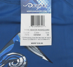 Kanu Surf Rash Guard Mens Medium Blue Mock Neck Short Sleeve Tee Adult M NEW