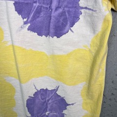 Vintage 90s Tie-Dye Yellow & Purple Graphic T-Shirt XL Soft Tee Made In USA