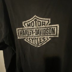 Harley Motorcycle Shirt Off Brand Black T-Shirt Size XL Double Sided Tee HD Worn