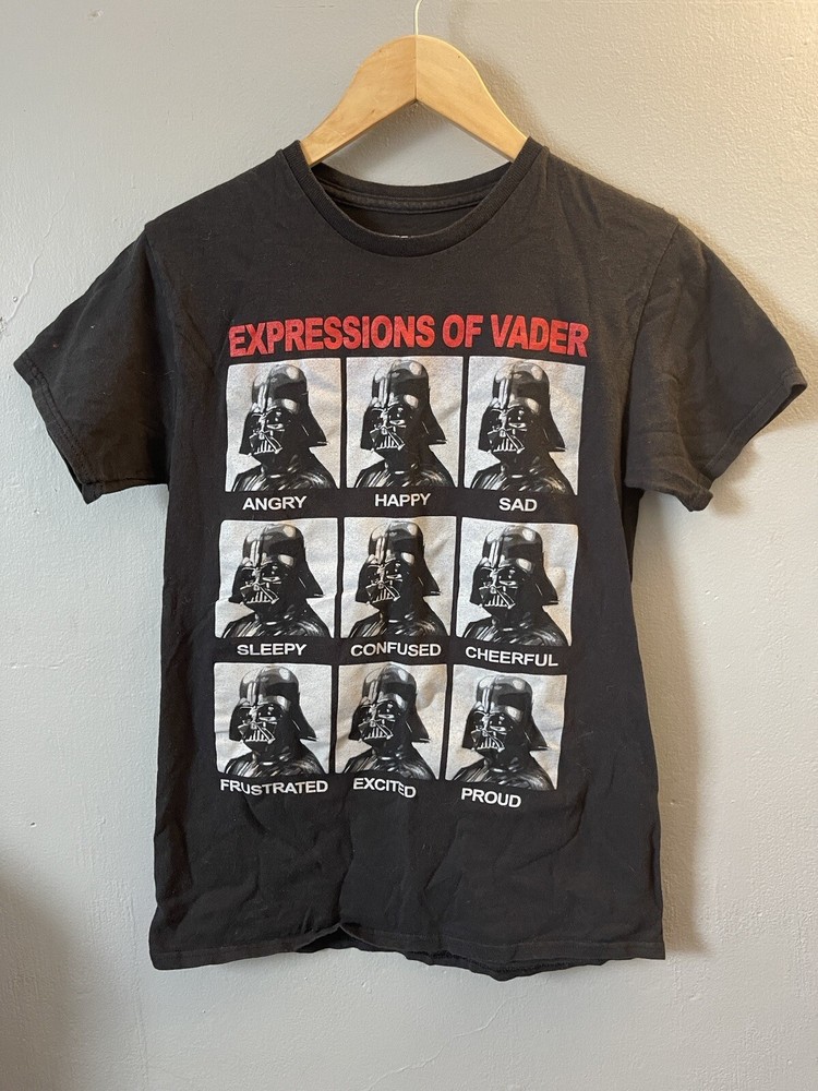 Star Wars Unisex Adult Expressions of Vader 100% Cotton Short Sleeve Shirt Blk S