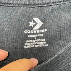 Converse Gender Free Star Chevron Tee Shirt Mens Large Black Knit Cotton Logo