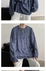 Men’s Distressed Hole Long Sleeve T-Shirt Hip Hop Oversized Harajuku Streetwear