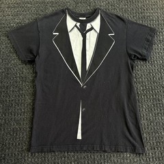 Vintage Tux Tuxedo T Shirt M Suit Jacket Tie Graphic Print Delta Emo Goth Rock