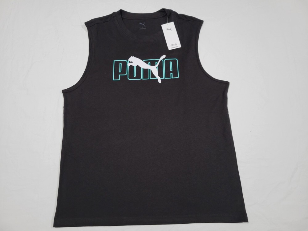 Puma Mens ESS Big Logo Sleeve Less Sports Training Faster Tank Puma Black