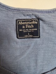 Abercrombie & Fitch men’s tank top Blue With Orange Horizontal Chest Stripe