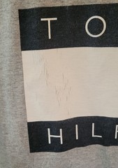 Vintage Tommy Hilfiger T Shirt Mens XL USA Gray *Flawed* See Photos