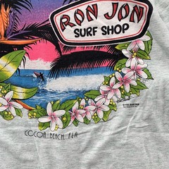 Vintage 80s Ron Jon Surf Shop Cal Cru Shirt Mens L Single Stitch Cocoa Beach USA