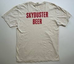 SKYDUSTER BEER Silver Lake Los Angeles,California Cream White Promo Shirt Sz L