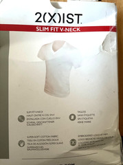 2(x)IST Slim Fit V-Neck Cotton Essential White T-Shirt Pack of 3 Size Medium NIB