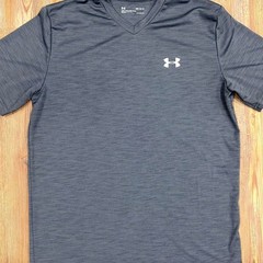 Under Armour Mens Medium Gray Tech 2.0 V-Neck Athletic T-Shirt Quick Dry Workout