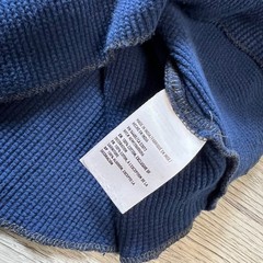 American Eagle Henley Mens Large Blue Waffle Knit Long Sleeve Thermal Shirt