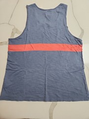 Abercrombie & Fitch men’s tank top Blue With Orange Horizontal Chest Stripe