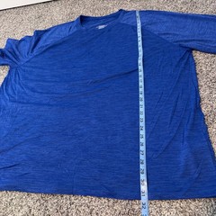 Men’s Basic Heathered Blue T-Shirt Size 4XL Lightweight Breezy Summer Stretch