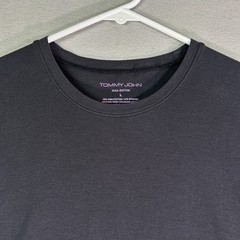 Tommy John Men’s T-shirt Large Black Cool Cotton Short Sleeve Crew Neck Tapered