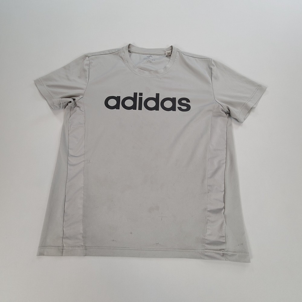 Adidas Shirt Mens Large Gray Short Sleeve Casual Outdoors Comfort Gym