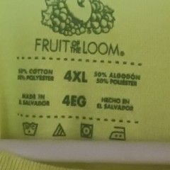 Men’s 4X Fruit Of The Loom Yellow High Visibility Safety Shirt Job Construction