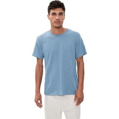 Rag & Bone Mens Fog Blue Classic Crew Neck Pull On Short Sleeve Cotton Flame Tee