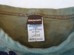 Vtg Ranger Woodland Camo Pocket T-Shirt Large Long Sleeve Green Hunting Outdoors