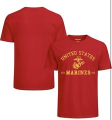 ICON SPORTS United States Marines Red Graphic Men’s T-Shirt Crew Neck L